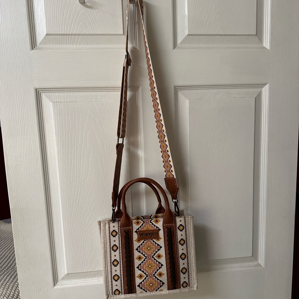 Wrangler Southwestern Print Cross Body Canvas Mini Tote (BRAND NEW)